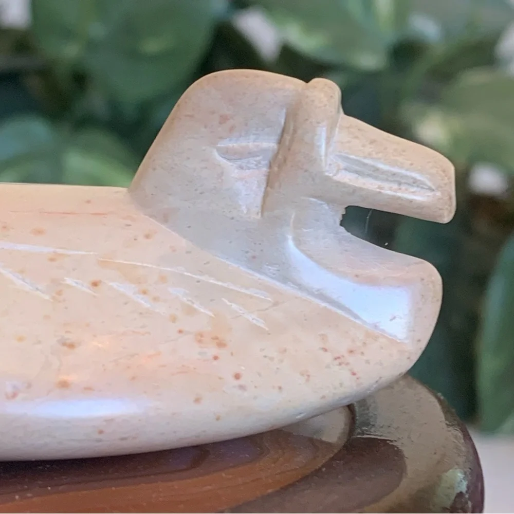Hand Carved Soapstone Duck Loon Sculpture Stone Stylized Bird Figurine Kenya 4.6